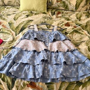 POL Floral Tiered Blue Mini Dress NWOT